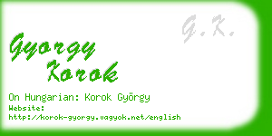 gyorgy korok business card