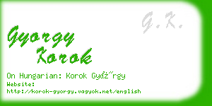 gyorgy korok business card